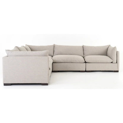 Westwood 5-Piece Sectional by Four Hands. Made from 100% polyester, solid banak, solid pine in a modern style.