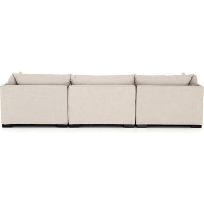 Westwood 3-PC Sectional by Four Hands. Made from 100% polyester, solid banak, solid pine in a modern style.