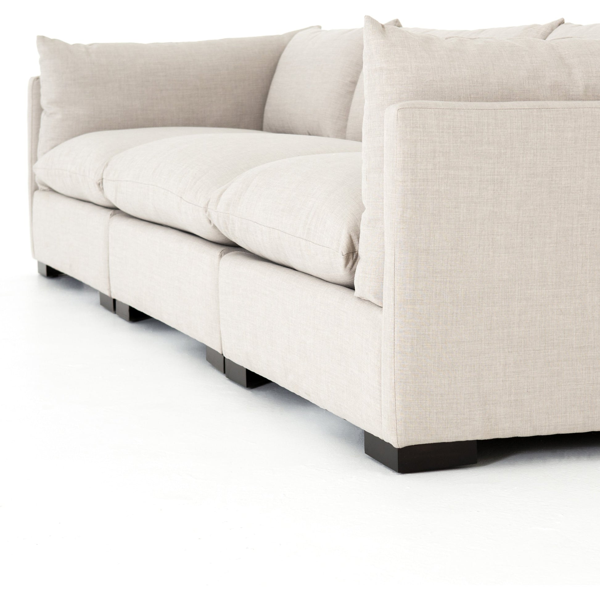 Westwood 3-PC Sectional by Four Hands. Made from 100% polyester, solid banak, solid pine in a modern style.
