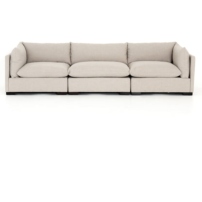 Westwood 3-PC Sectional by Four Hands. Made from 100% polyester, solid banak, solid pine in a modern style.