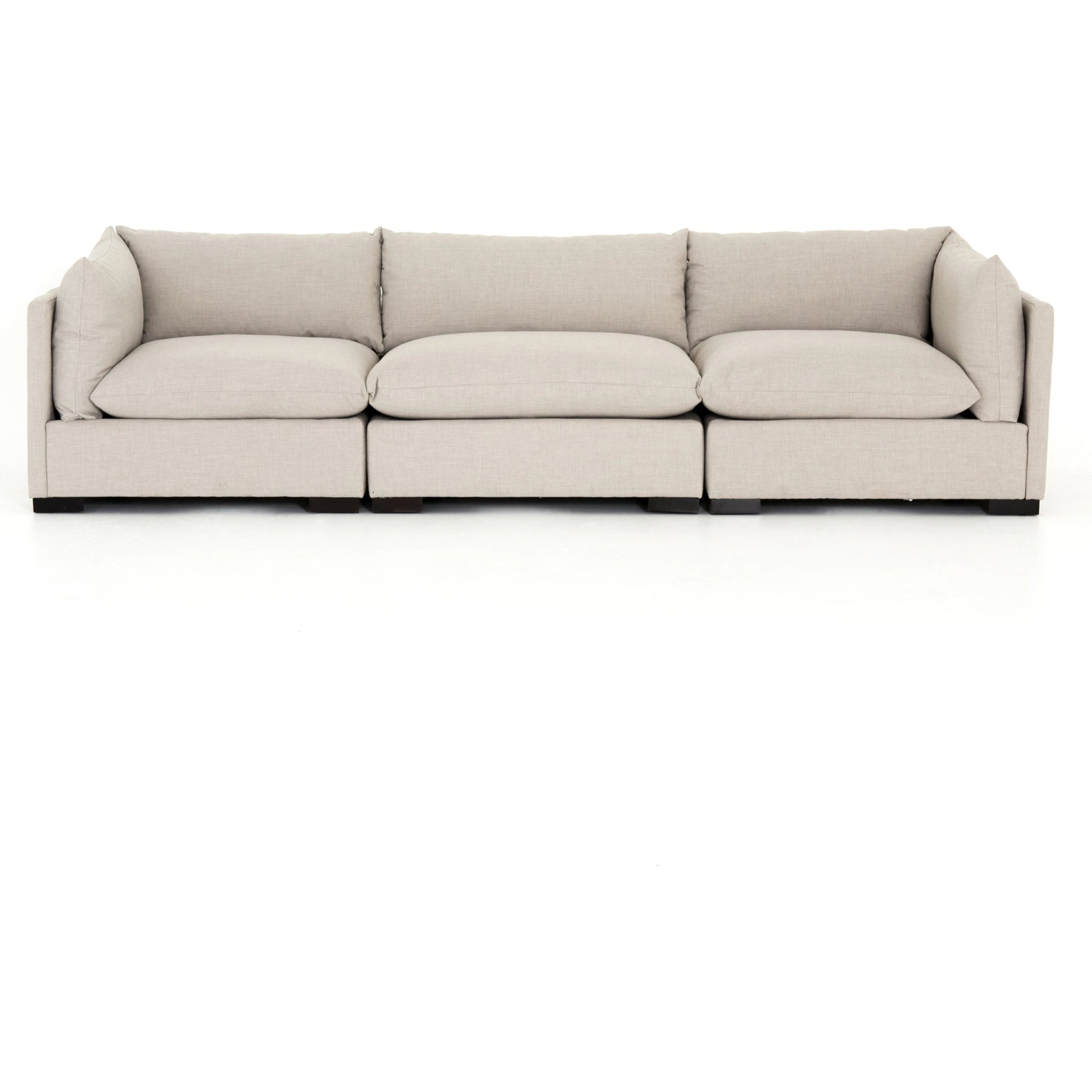 Westwood 3-PC Sectional by Four Hands. Made from 100% polyester, solid banak, solid pine in a modern style.