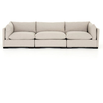 Westwood 3-PC Sectional by Four Hands. Made from 100% polyester, solid banak, solid pine in a modern style.