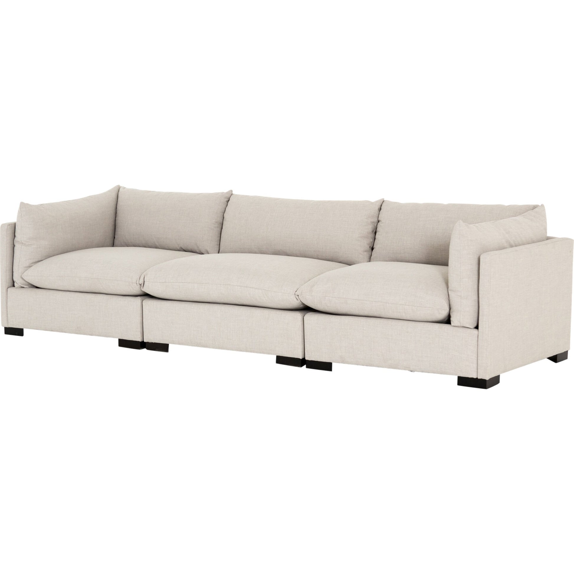 Westwood 3-PC Sectional by Four Hands. Made from 100% polyester, solid banak, solid pine in a modern style.