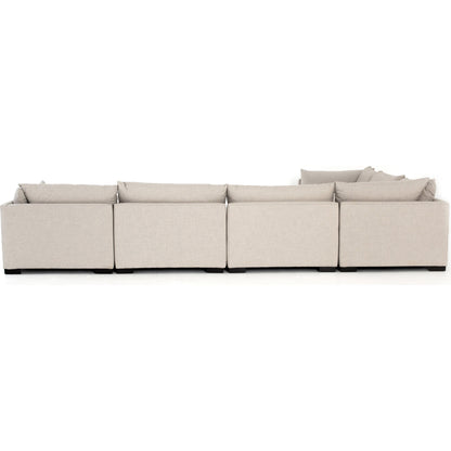 Westwood 6 Piece Sectional by Four Hands. Made from 100% polyester, solid banak, solid pine in a modern style.