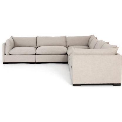 Westwood 6 Piece Sectional by Four Hands. Made from 100% polyester, solid banak, solid pine in a modern style.