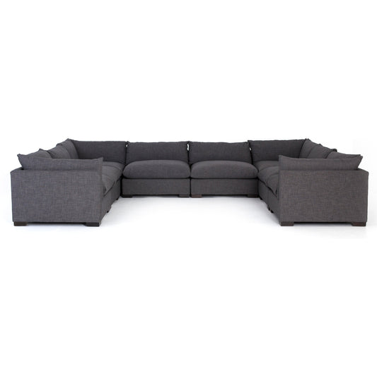 Westwood 8-PC Sectional by Four Hands. Made from 100% polyester, solid banak, solid pine in a modern style.