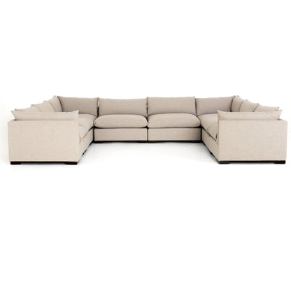 Westwood 8-PC Sectional by Four Hands. Made from 100% polyester, solid banak, solid pine in a modern style.