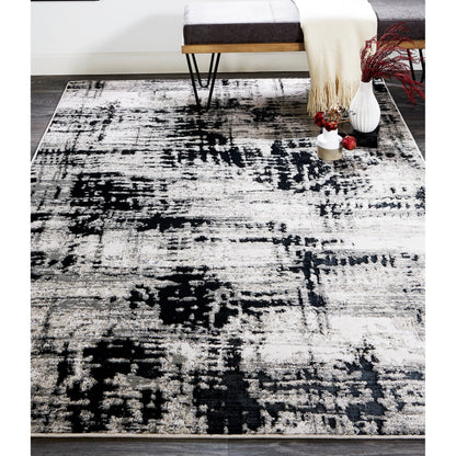 Micah Rug - 3339F by Feizy in black, white, gray. Made from polyester, polypropylene in a unique style.