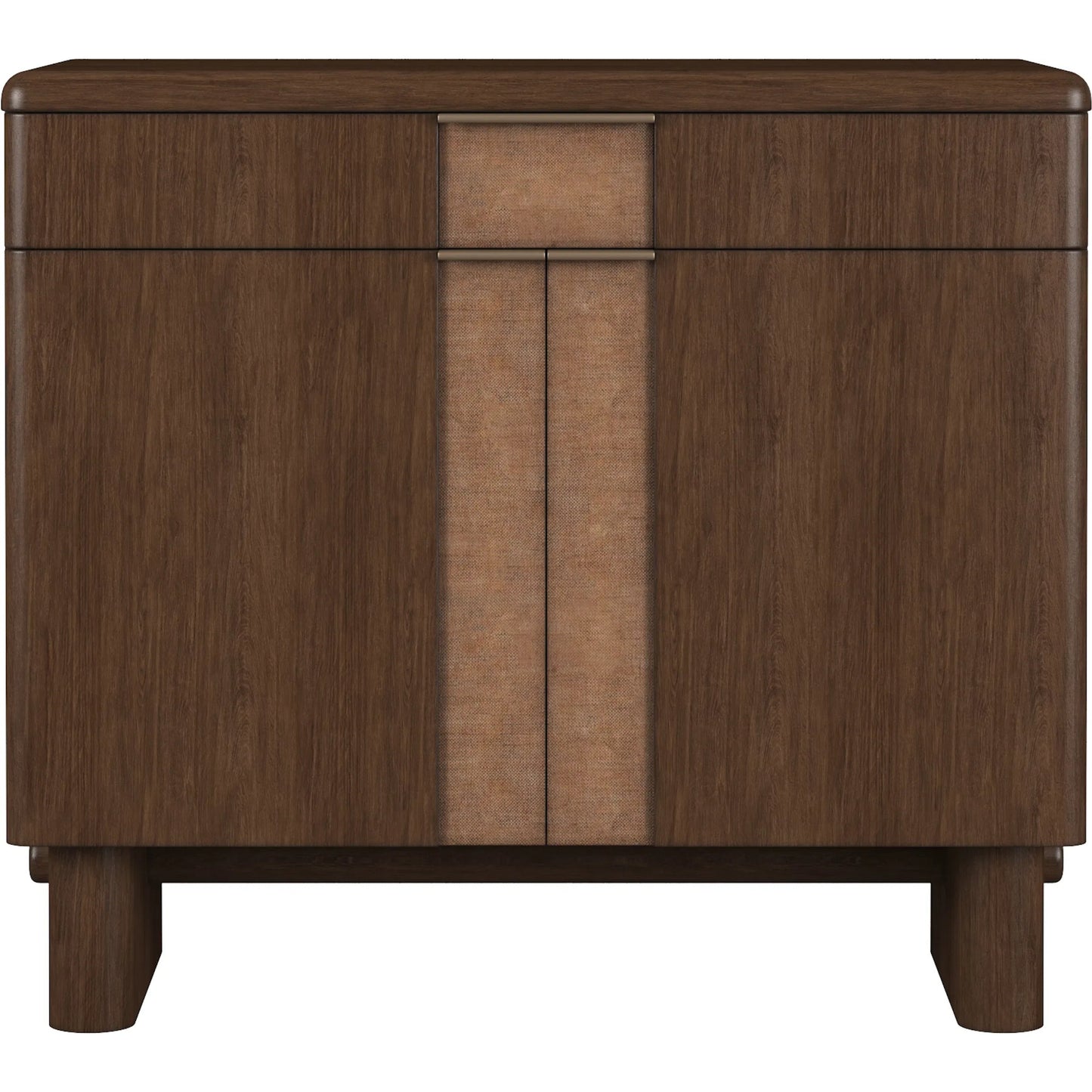 002 SI-2514204 | Additional Silo | Verge Accent Door Chest by A.R.T. Furniture in handcrated walnut. Made from poplar, parawood solids, mirror, metal in a traditional style.
