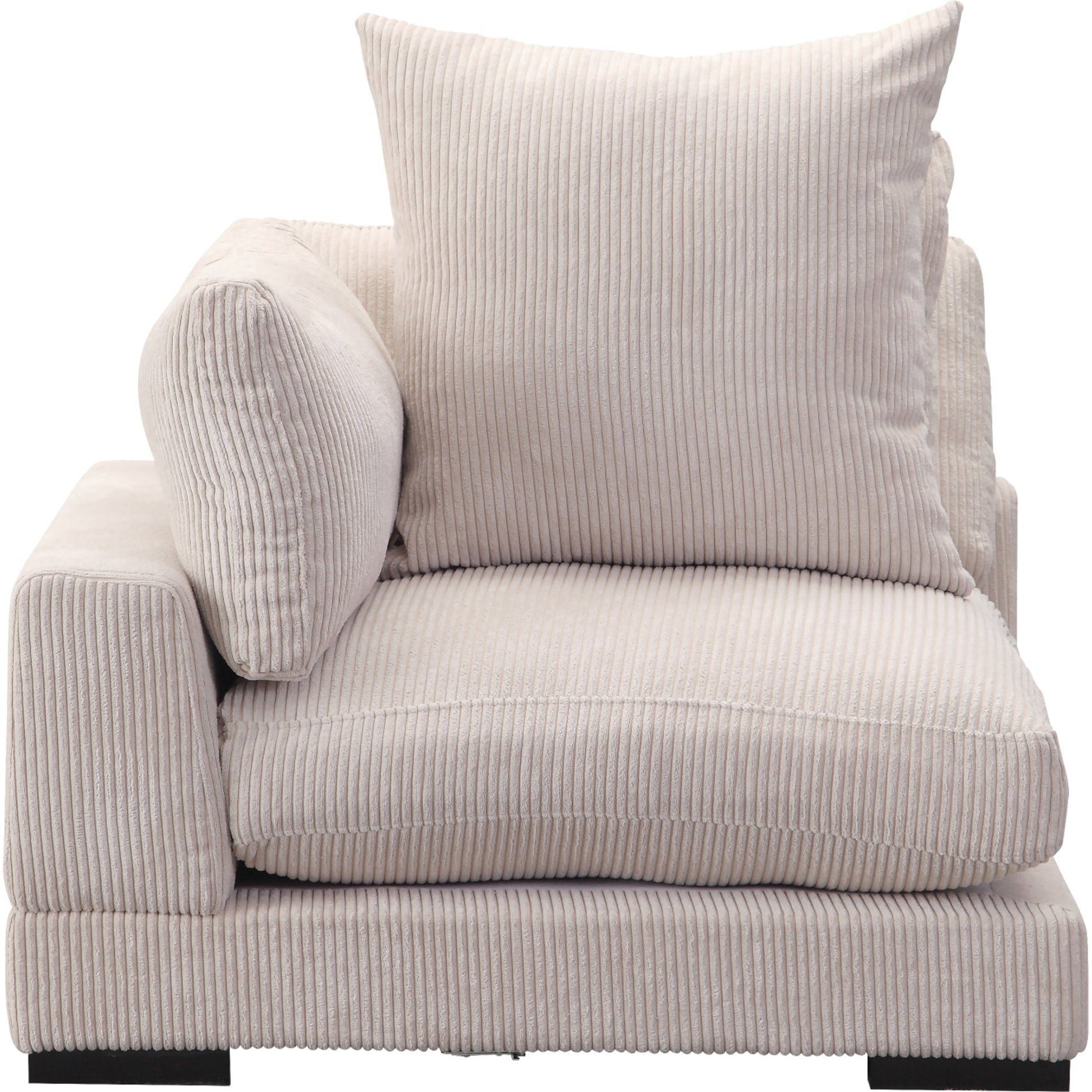 Tumble Corner Chair by Moe's Home Collection in cappuccino. Made from upholstery: 100% polyester, solid eucalyptus wood frame, plywood, s-springs, webbing, upholstery foam in a modern style.