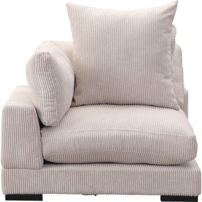 Tumble Corner Chair by Moe's Home Collection in cappuccino. Made from upholstery: 100% polyester, solid eucalyptus wood frame, plywood, s-springs, webbing, upholstery foam in a modern style.