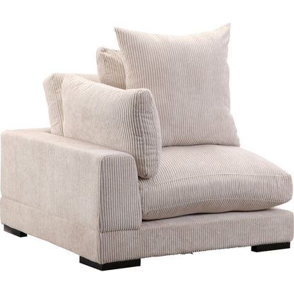 Tumble Corner Chair by Moe's Home Collection in cappuccino. Made from upholstery: 100% polyester, solid eucalyptus wood frame, plywood, s-springs, webbing, upholstery foam in a modern style.