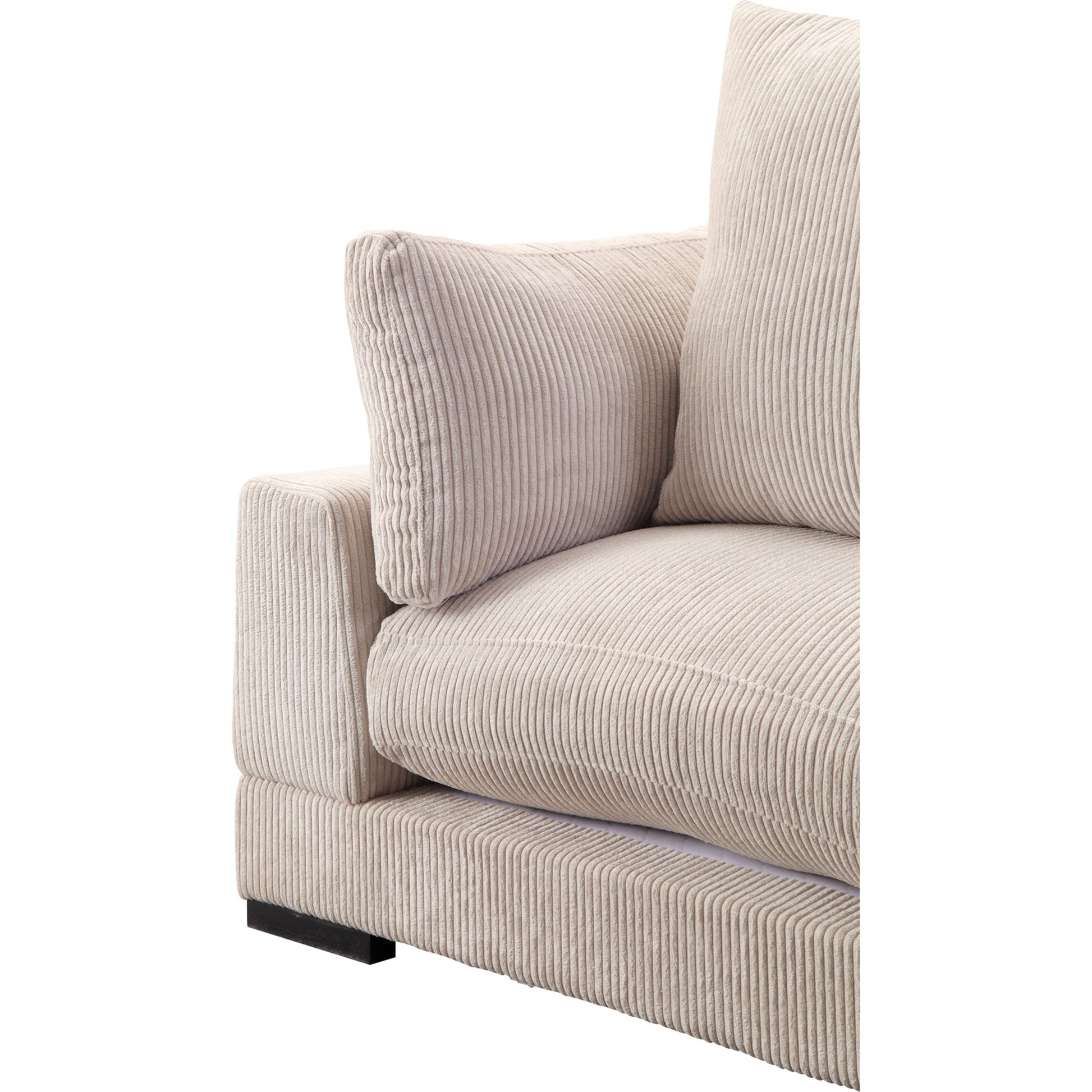 Tumble Corner Chair by Moe's Home Collection in cappuccino. Made from upholstery: 100% polyester, solid eucalyptus wood frame, plywood, s-springs, webbing, upholstery foam in a modern style.