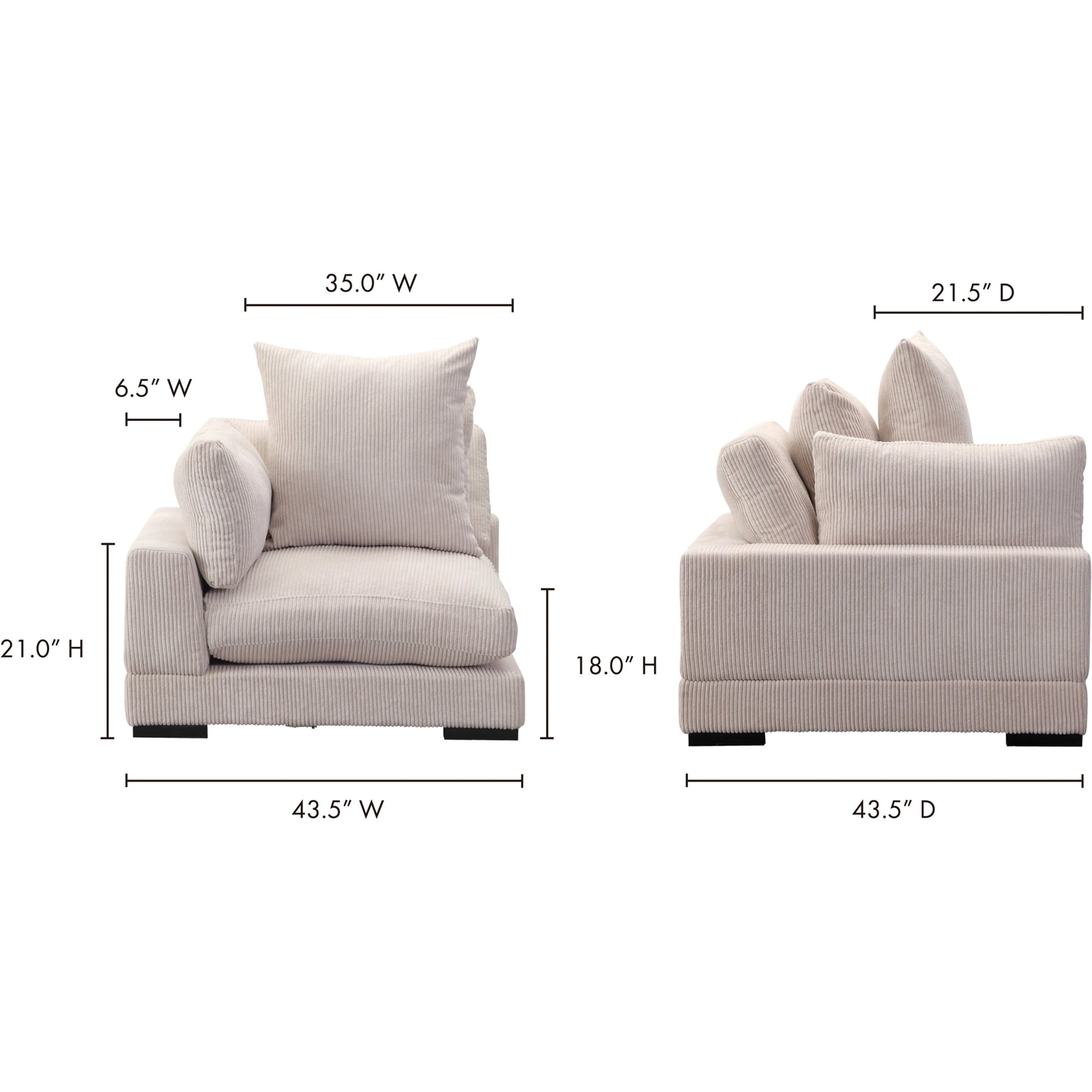 Tumble Corner Chair by Moe's Home Collection in cappuccino. Made from upholstery: 100% polyester, solid eucalyptus wood frame, plywood, s-springs, webbing, upholstery foam in a modern style.