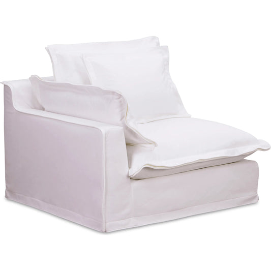 Olivia Arm Facing Chair Performance Fabric by Moe's Home Collection in sand. Made from upholstery: 98.5% polyester, 1.5% nylon performance fabric, solid wood, plywood frame, springs, webbing support, feather, foam in a uniqu