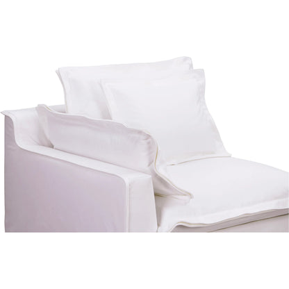 Olivia Arm Facing Chair Performance Fabric by Moe's Home Collection in sand. Made from upholstery: 98.5% polyester, 1.5% nylon performance fabric, solid wood, plywood frame, springs, webbing support, feather, foam in a transition