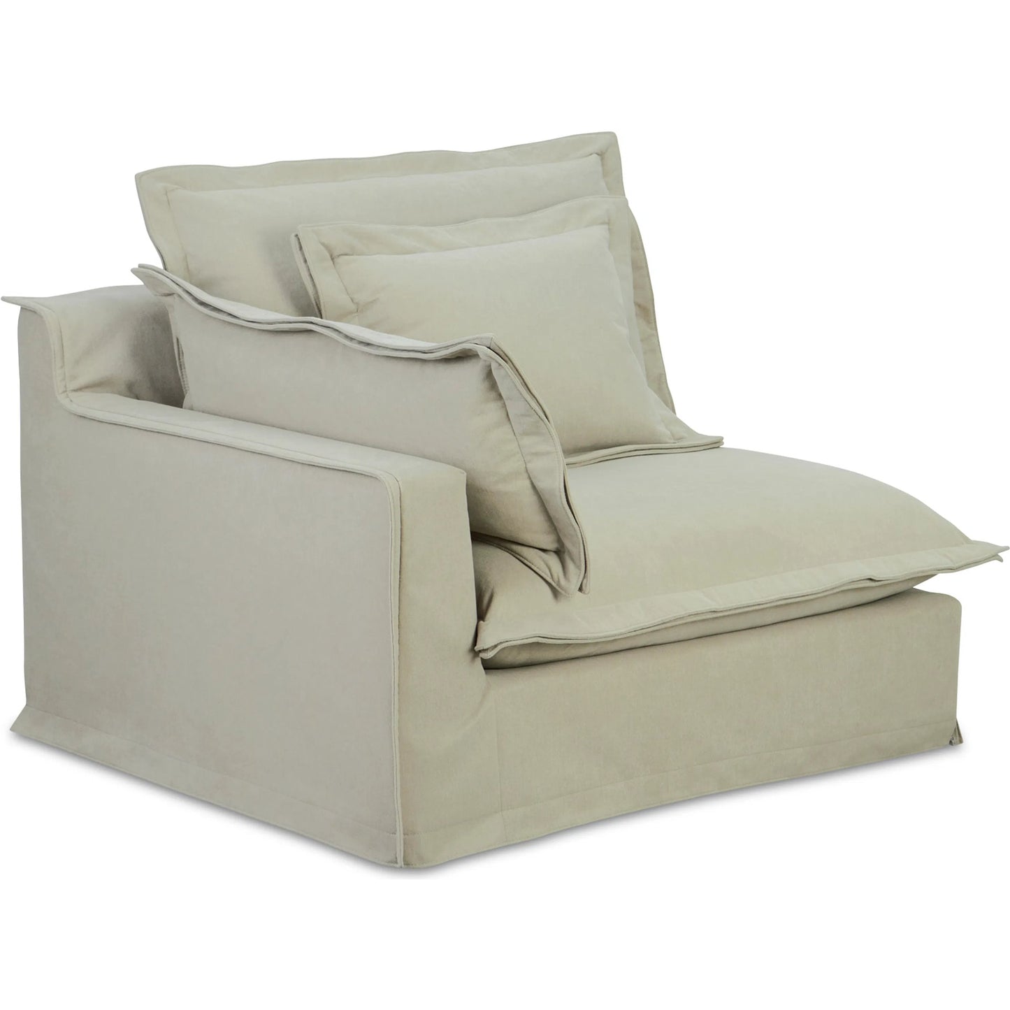 002 SI-2253912 | Primary Silo | Olivia Arm Facing Chair Performance Fabric by Moe's Home Collection in sand. Made from upholstery: 98.5% polyester, 1.5% nylon performance fabric, solid wood, plywood frame, springs, webbing support, feather, foam in a trans