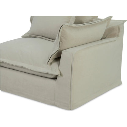 Olivia Arm Facing Chair Performance Fabric by Moe's Home Collection in sand. Made from upholstery: 98.5% polyester, 1.5% nylon performance fabric, solid wood, plywood frame, springs, webbing support, feather, foam in a transitional sty