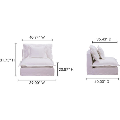 Olivia Slipper Chair Performance Fabric by Moe's Home Collection. Made from upholstery: 98.5% polyester, 1.5% nylon performance fabric, solid wood, plywood frame, springs, webbing support, feather, foam in a transitional style.