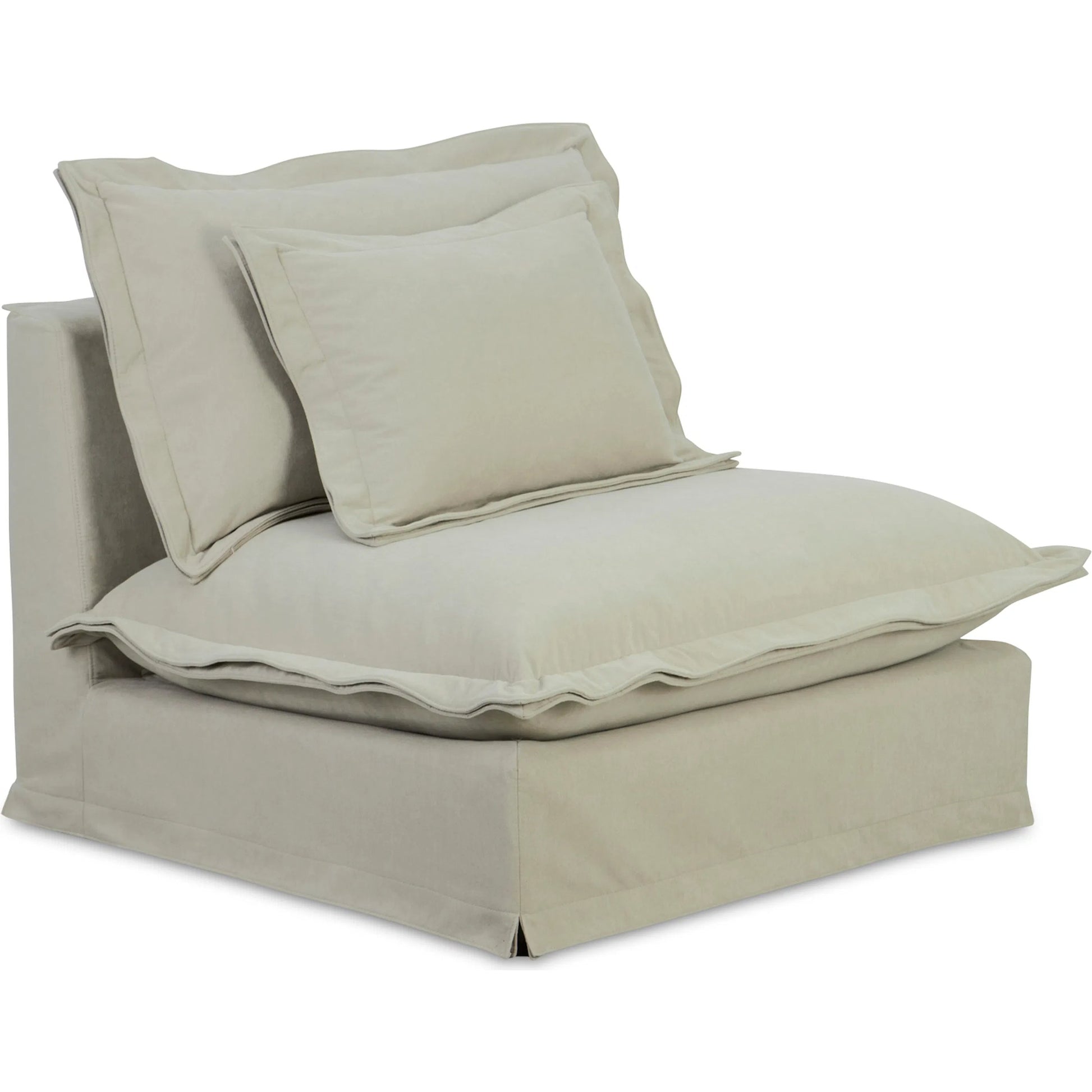 Olivia Slipper Chair Performance Fabric by Moe's Home Collection. Made from upholstery: 98.5% polyester, 1.5% nylon performance fabric, solid wood, plywood frame, springs, webbing support, feather, foam in a transitional sty