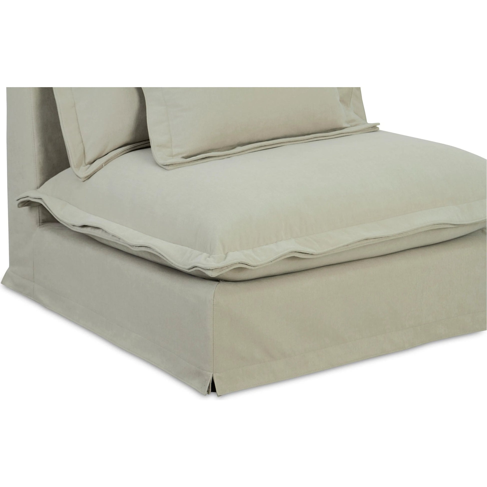 Olivia Slipper Chair Performance Fabric by Moe's Home Collection. Made from upholstery: 98.5% polyester, 1.5% nylon performance fabric, solid wood, plywood frame, springs, webbing support, feather, foam in a transitional style.