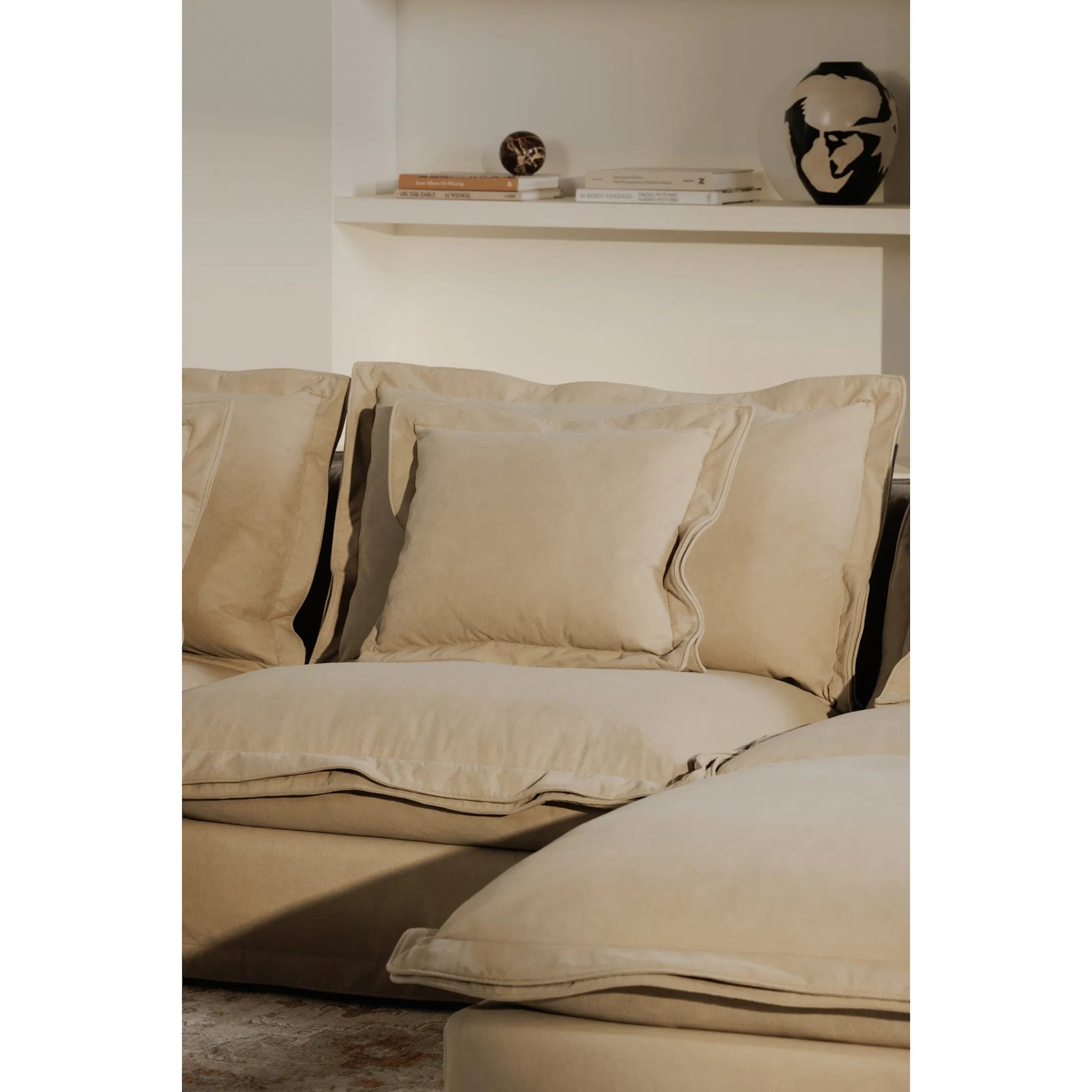 Olivia Slipper Chair Performance Fabric by Moe's Home Collection. Made from upholstery: 98.5% polyester, 1.5% nylon performance fabric, solid wood, plywood frame, springs, webbing support, feather, foam in a transitional style.