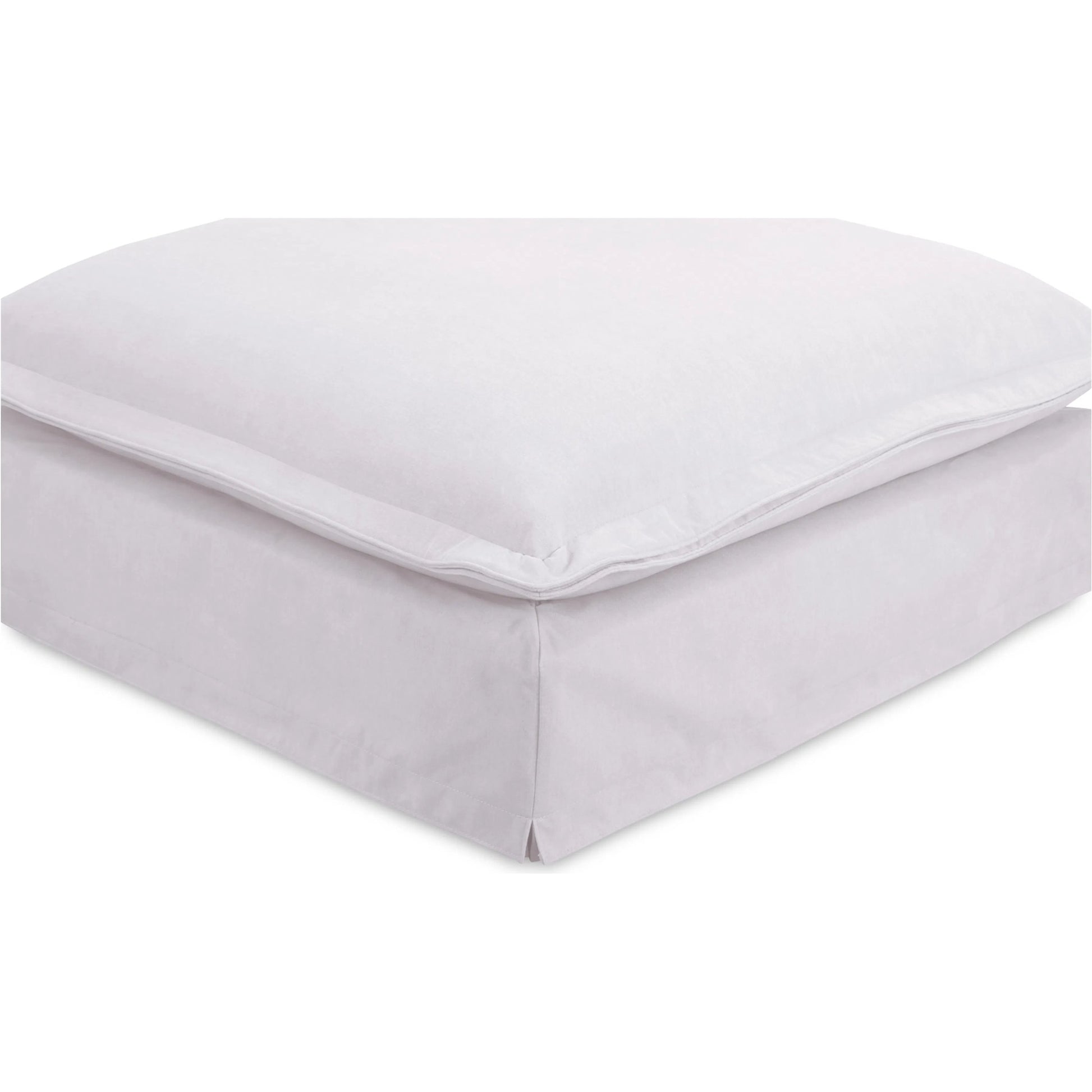 Olivia Ottoman Performance Fabric by Moe's Home Collection in white. Made from upholstery: 98.5% polyester, 1.5% nylon performance fabric, solid wood, plywood frame, springs, webbing support, feather, foam in a transitional style.