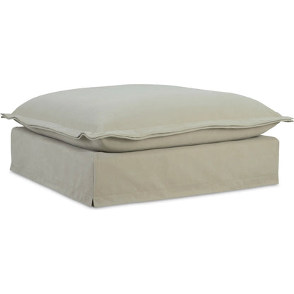 Olivia Ottoman Performance Fabric by Moe's Home Collection in white. Made from upholstery: 98.5% polyester, 1.5% nylon performance fabric, solid wood, plywood frame, springs, webbing support, feather, foam in a transitional style.