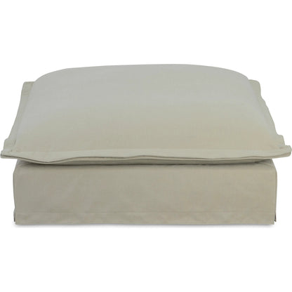 Olivia Ottoman Performance Fabric by Moe's Home Collection in white. Made from upholstery: 98.5% polyester, 1.5% nylon performance fabric, solid wood, plywood frame, springs, webbing support, feather, foam in a transitional style.