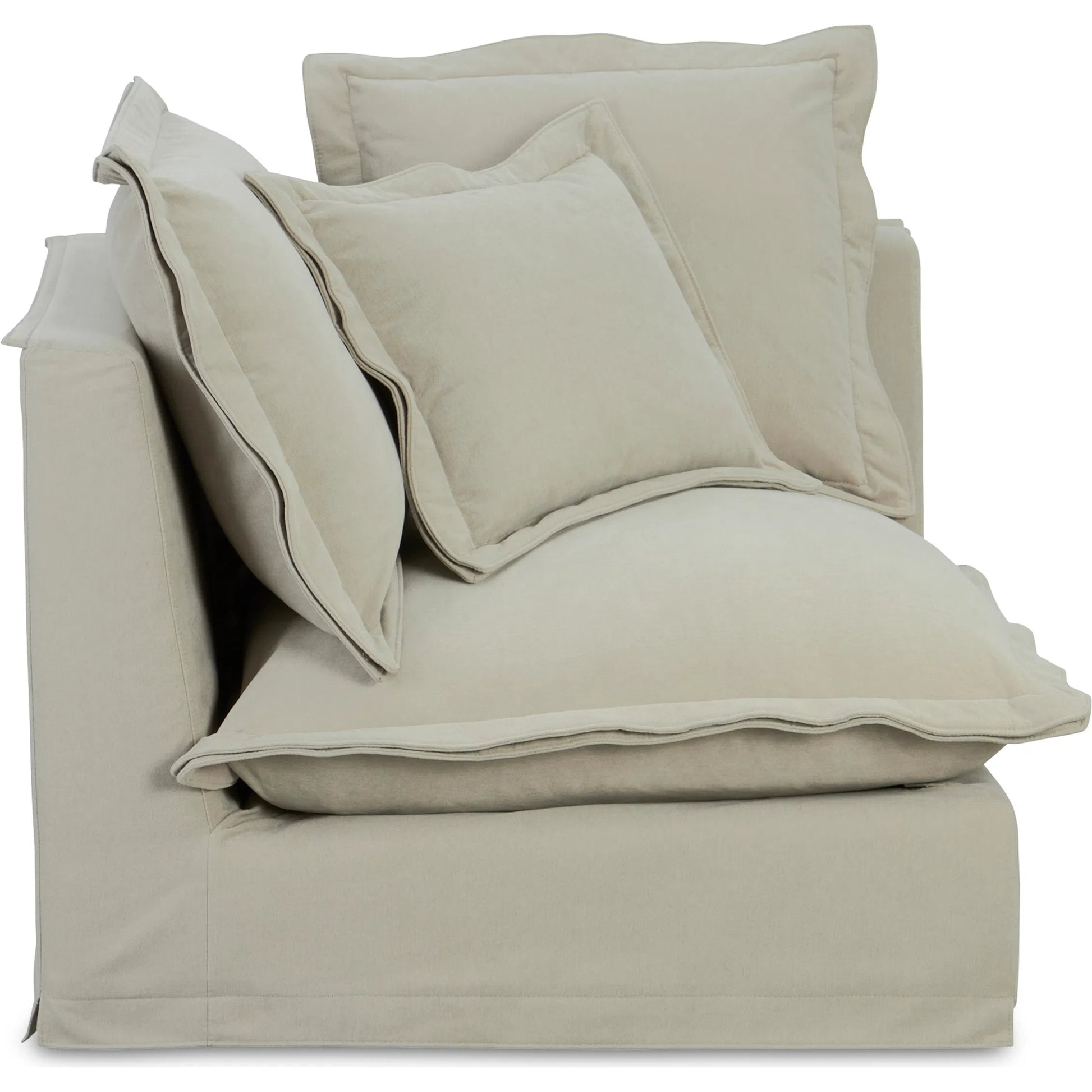 Olivia Corner Chair Performance Fabric by Moe's Home Collection. Made from upholstery: 98.5% polyester, 1.5% nylon performance fabric, solid wood, plywood frame, springs, webbing support, feather, foam in a transitional style.