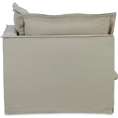 Olivia Corner Chair Performance Fabric by Moe's Home Collection. Made from upholstery: 98.5% polyester, 1.5% nylon performance fabric, solid wood, plywood frame, springs, webbing support, feather, foam in a transitional style.