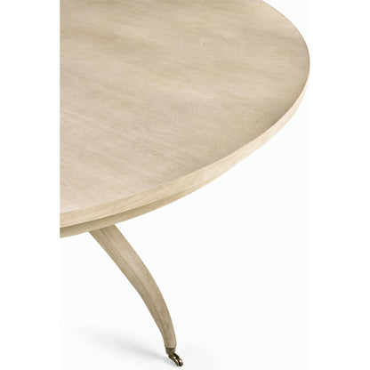 Timeless Solar Spider Leg Pedestal Dining Table by Jonathan Charles in sun bleached cherry. Made from cherry, brass in a modern style.