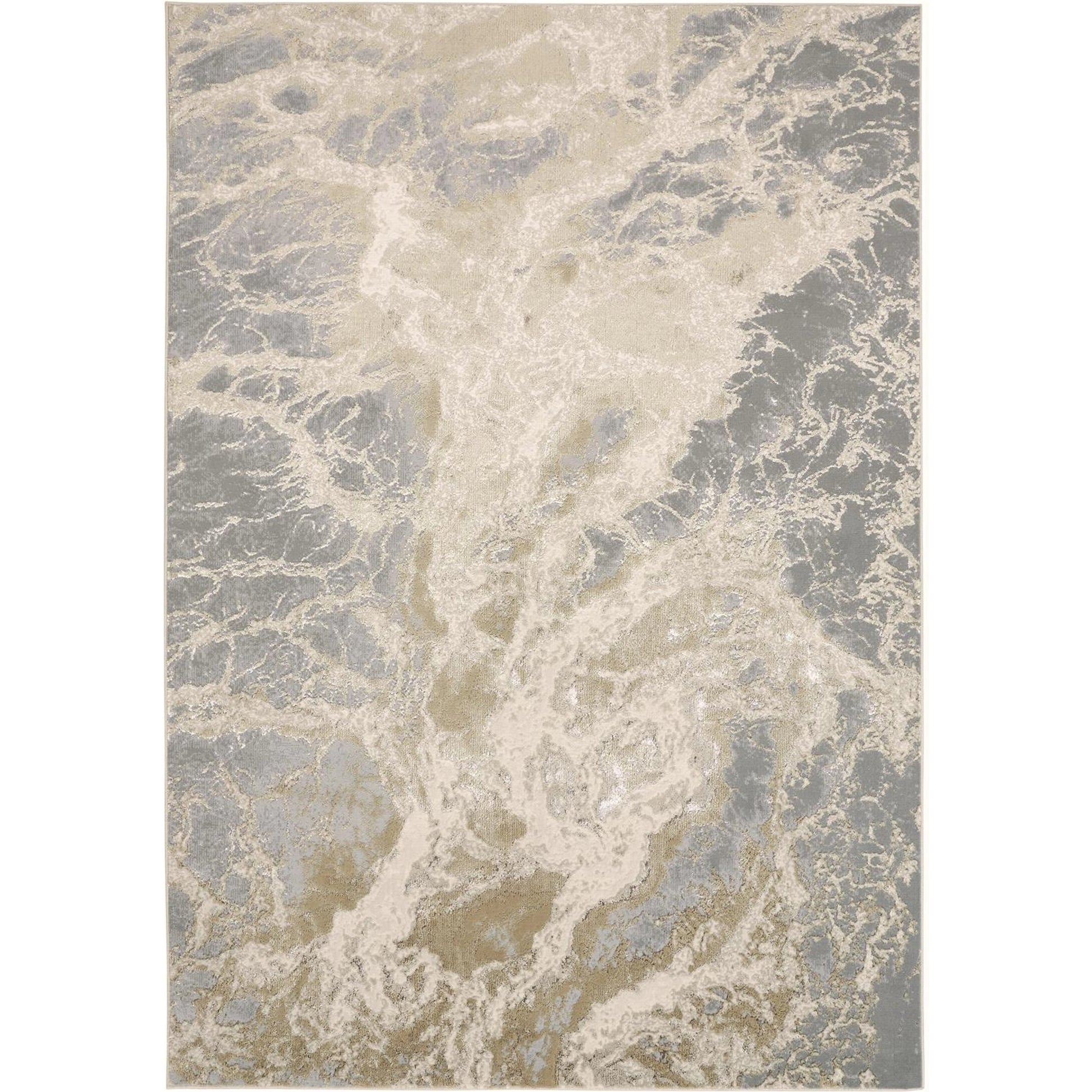 Aura Rug - 3563F by Feizy in ivory, silver, gold. Made from polyester, polypropylene in a unique style.