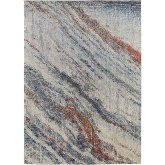 Edgemont Rug - 39IMF by Feizy in ivory, orange, blue. Made from polypropylene, polyester in a unique style.