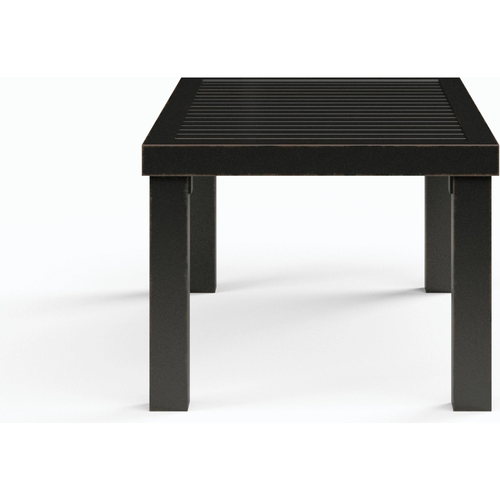 Monterey Outdoor Coffee Table by Sunset West in copper. Made from aluminum in a modern style.