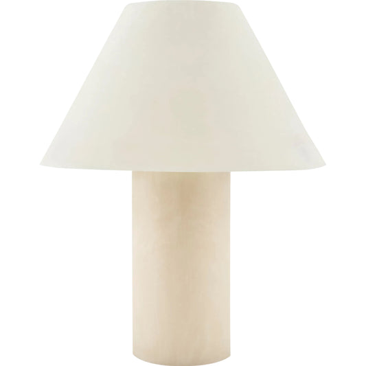 Ubate Accent Table Lamp by Livabliss in body: white; shade: ivory; cord: translucent and marbled. Made from resin, linen, plastic in a transitional style.