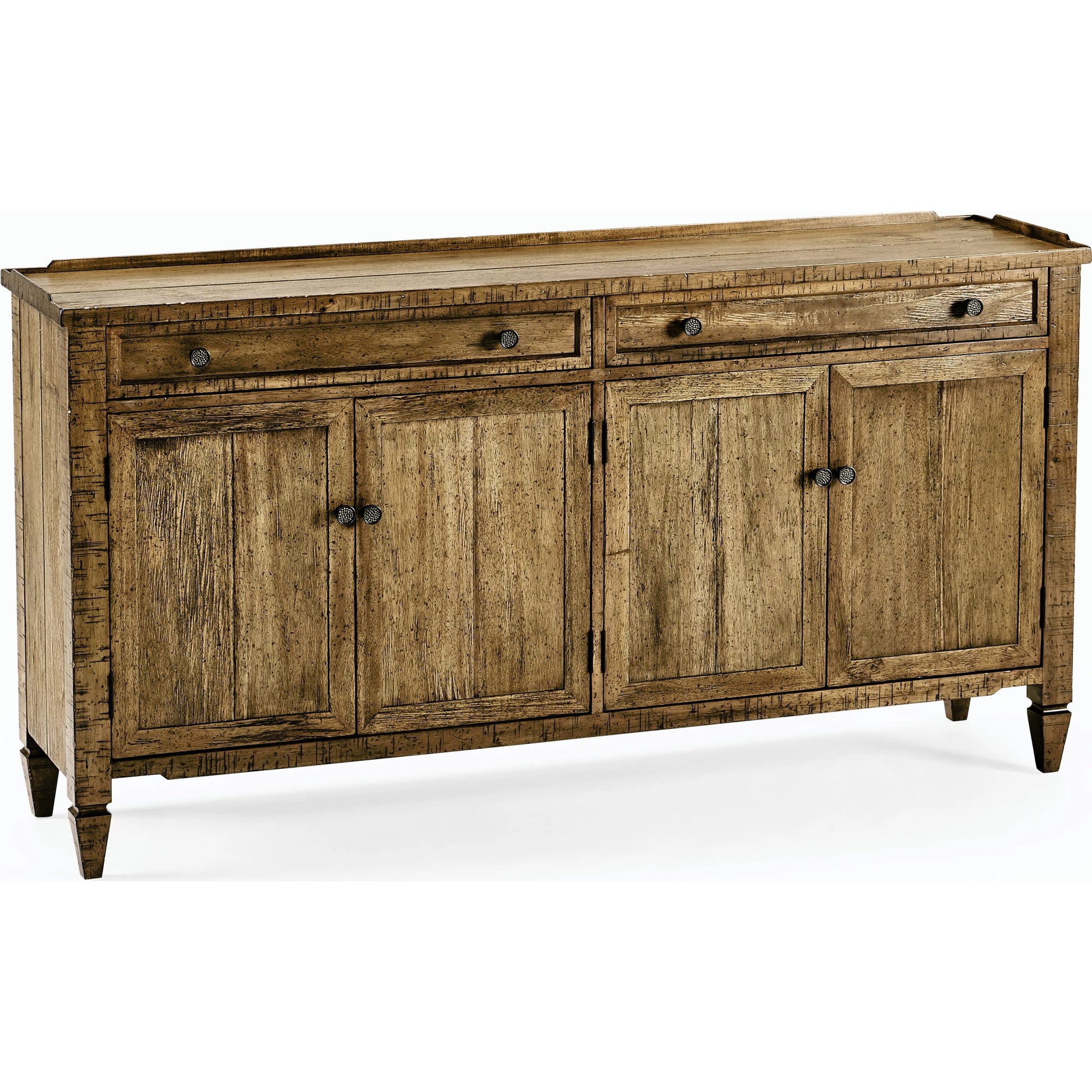 Casual Accents Medium Driftwood Credenza by Jonathan Charles in medium driftwood. Made from acacia in a modern style.