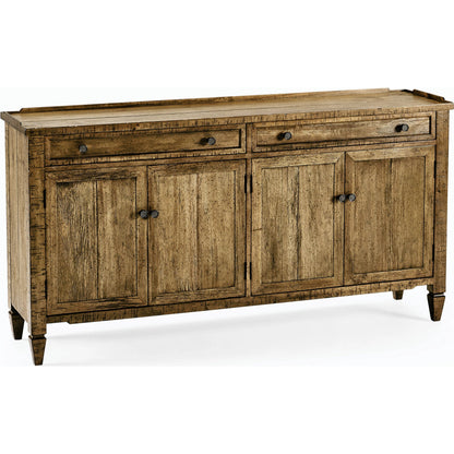 Casual Accents Medium Driftwood Credenza by Jonathan Charles in medium driftwood. Made from acacia in a modern style.