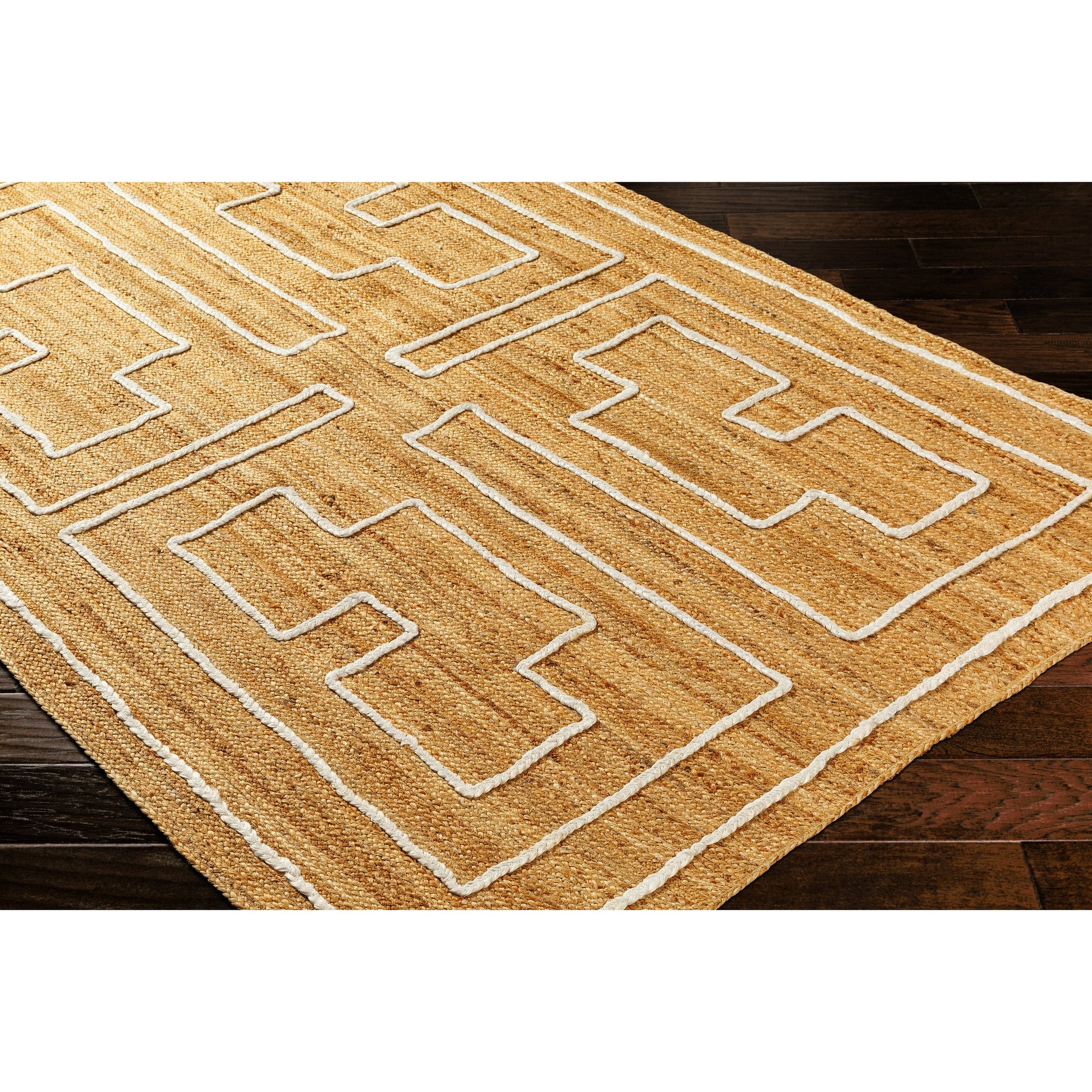 Luci UCI-2302 Indoor/Outdoor Rug by Livabliss in tan. Made from main: 100% jute in a unique style.