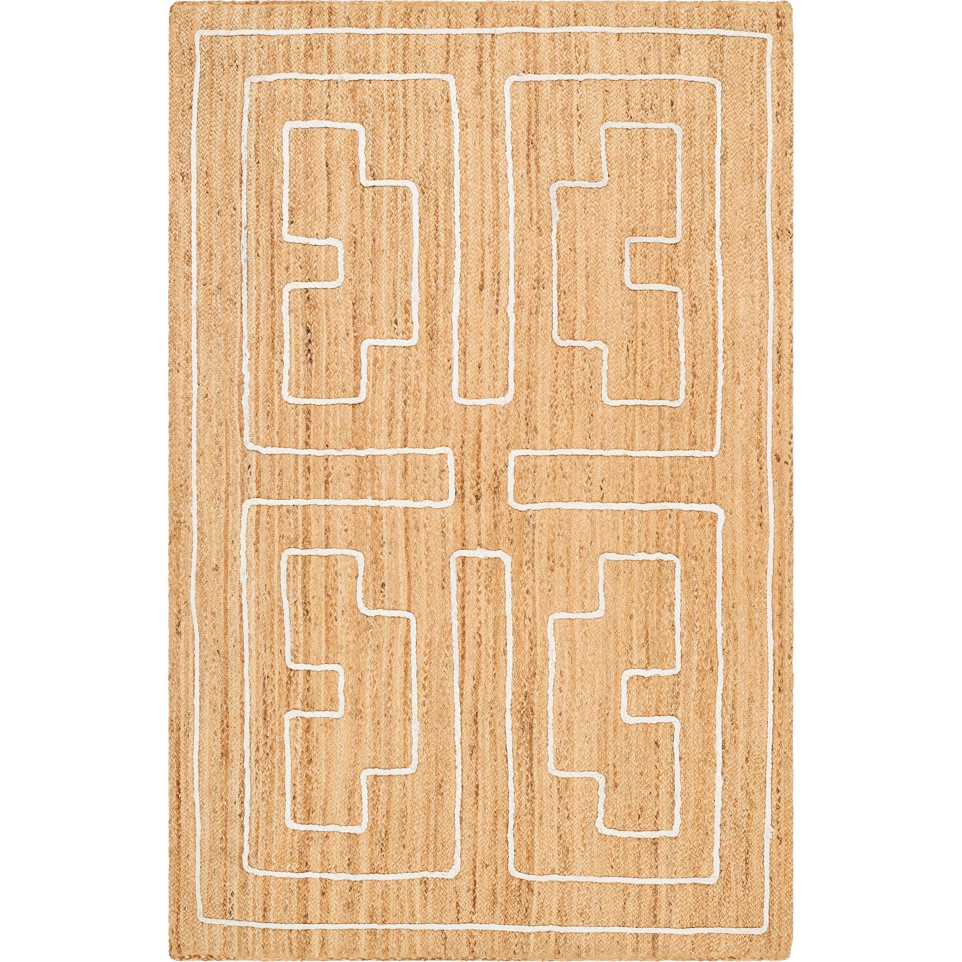 Luci UCI-2302 Indoor/Outdoor Rug by Livabliss in tan. Made from main: 100% jute in a unique style.