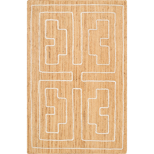 Luci UCI-2302 Indoor/Outdoor Rug by Livabliss in tan. Made from main: 100% jute in a unique style.