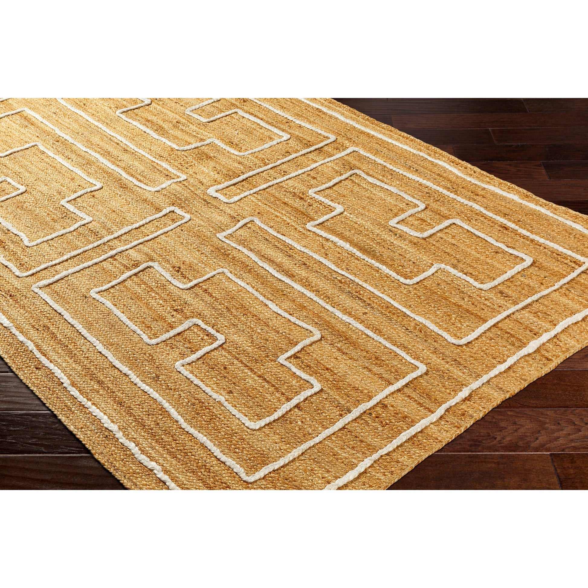 Luci UCI-2302 Indoor/Outdoor Rug by Livabliss in tan. Made from main: 100% jute in a unique style.