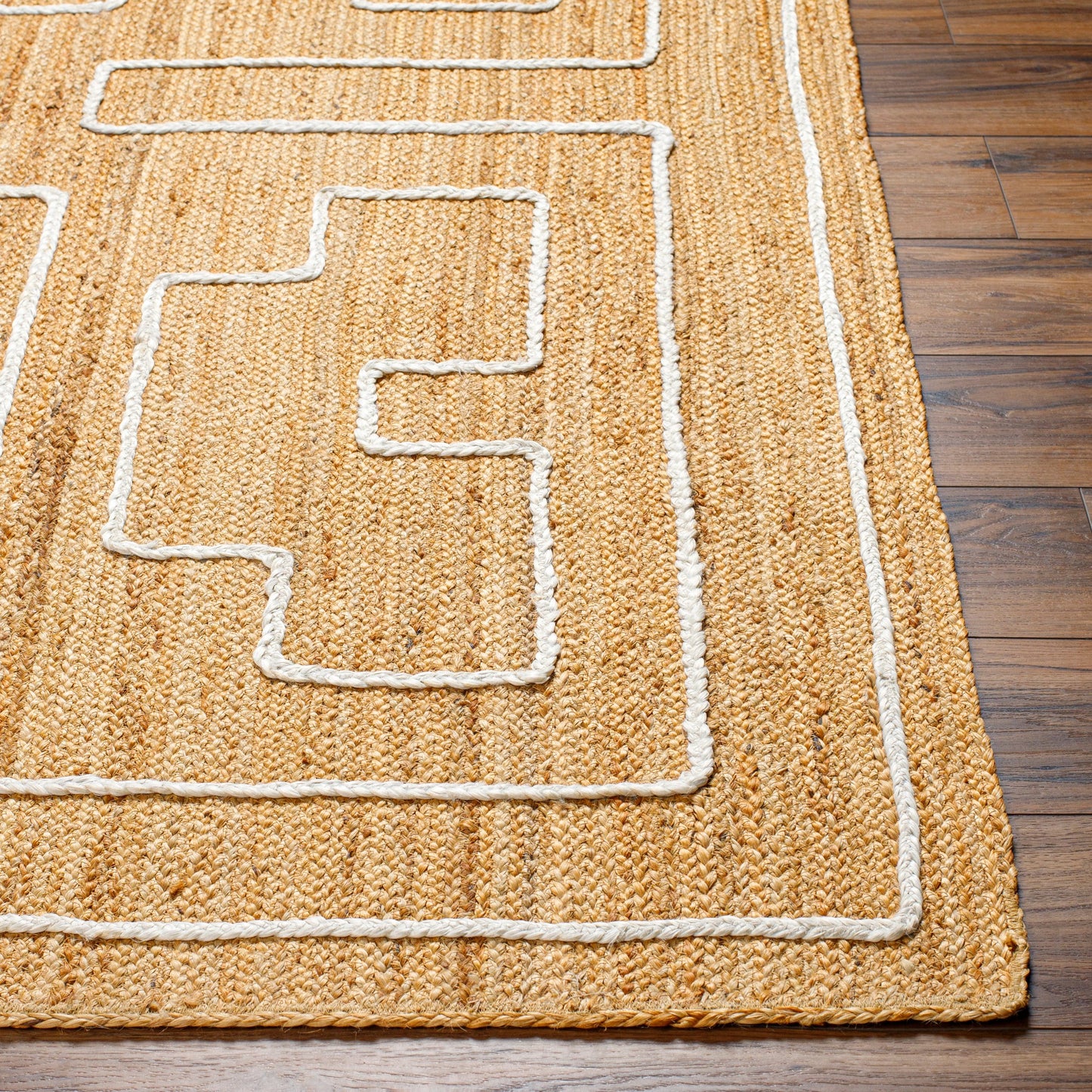 003 SI-1917858,SI-1917860,SI-1917861 | Closeup | Luci UCI-2302 Indoor/Outdoor Rug by Livabliss in tan. Made from main: 100% jute in a unique style.