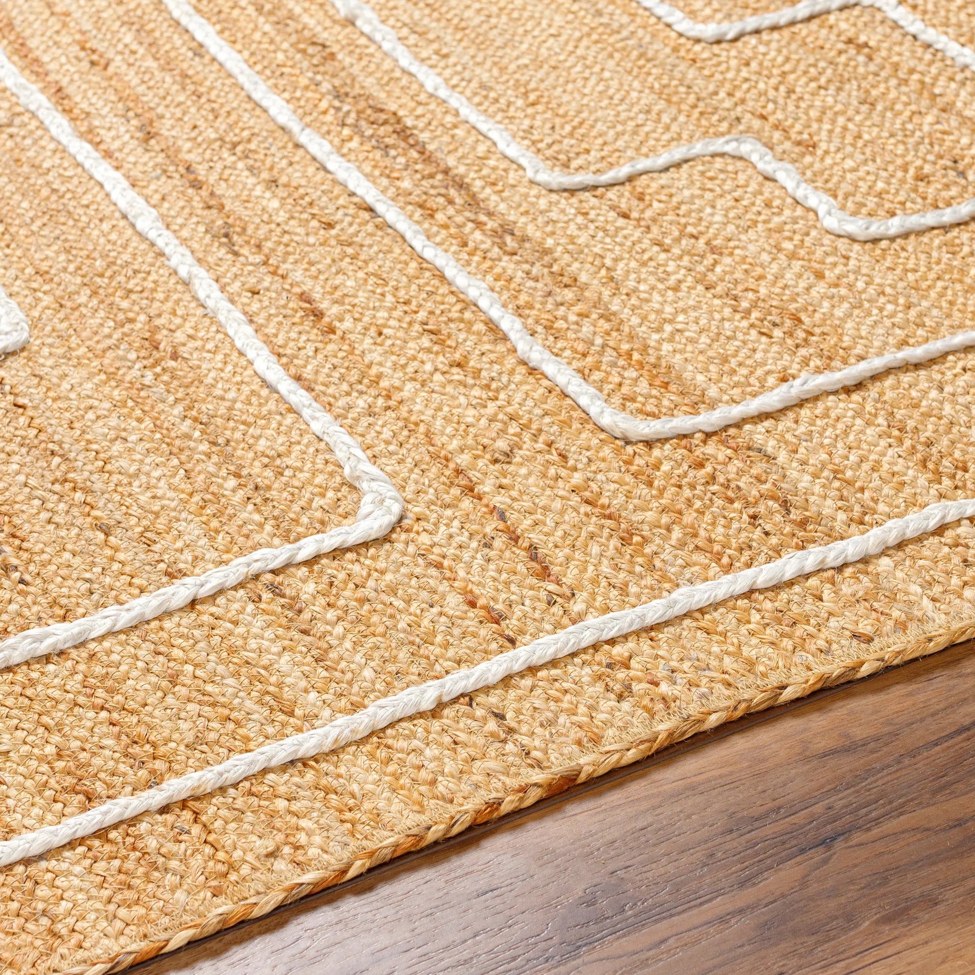 Luci UCI-2302 Indoor/Outdoor Rug by Livabliss in tan. Made from main: 100% jute in a unique style.