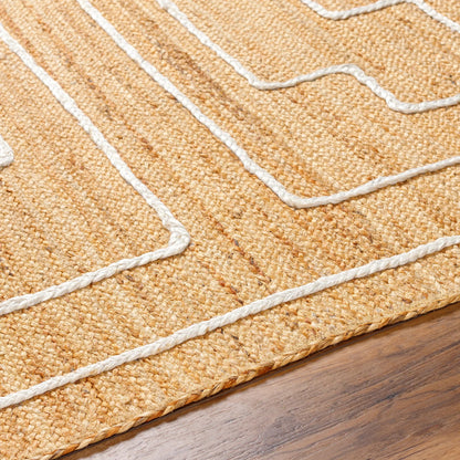 Luci UCI-2302 Indoor/Outdoor Rug by Livabliss in tan. Made from main: 100% jute in a unique style.