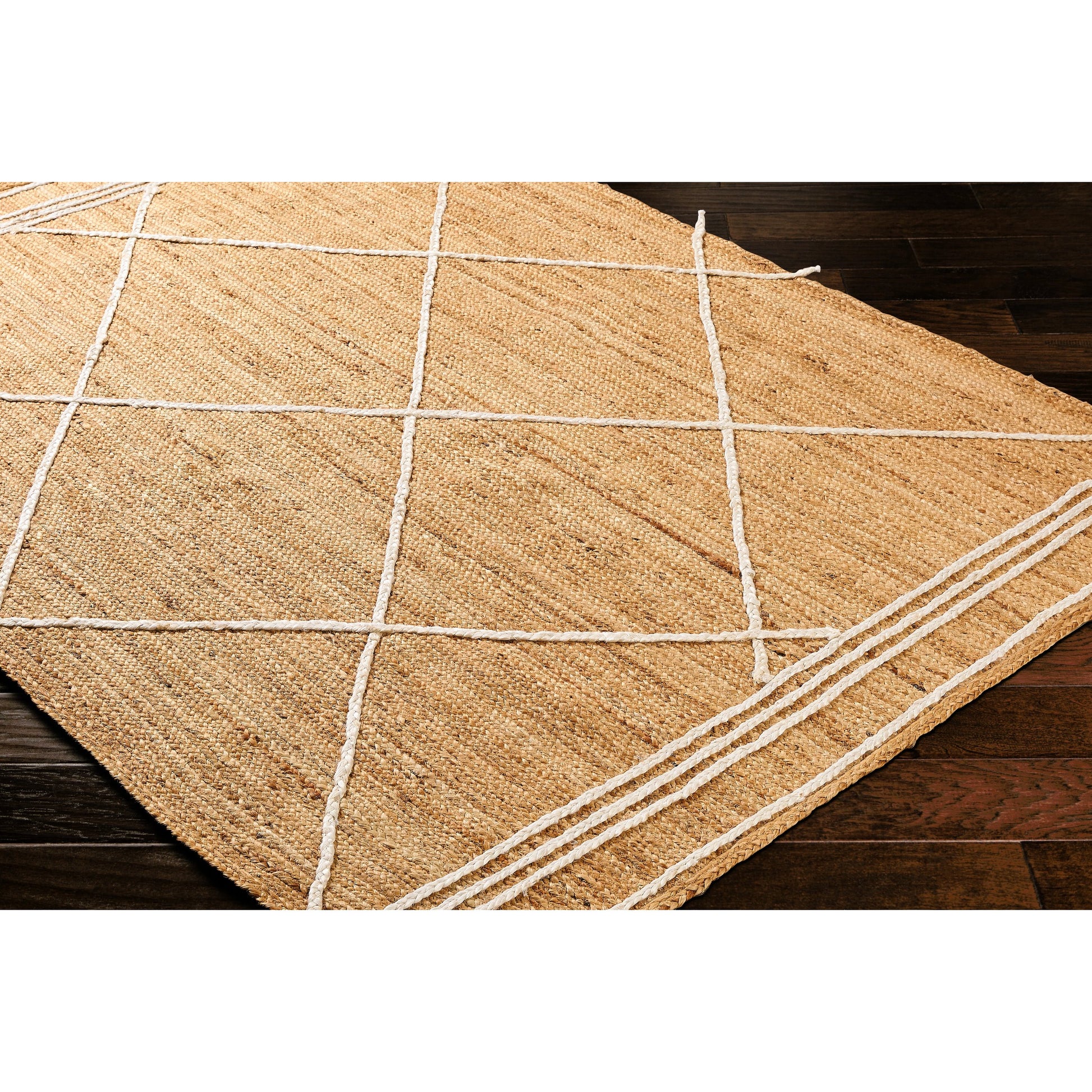 Luci UCI-2303 Indoor/Outdoor Rug by Livabliss in tan. Made from main: 100% jute in a unique style.