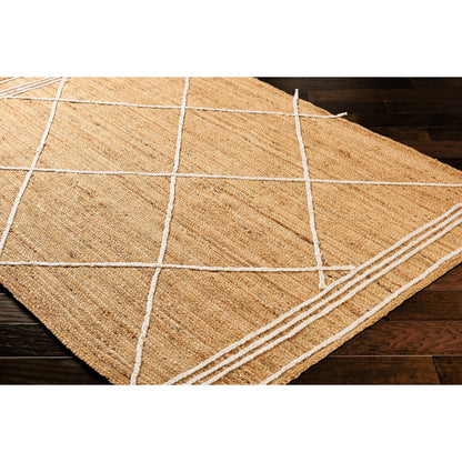 Luci UCI-2303 Indoor/Outdoor Rug by Livabliss in tan. Made from main: 100% jute in a unique style.