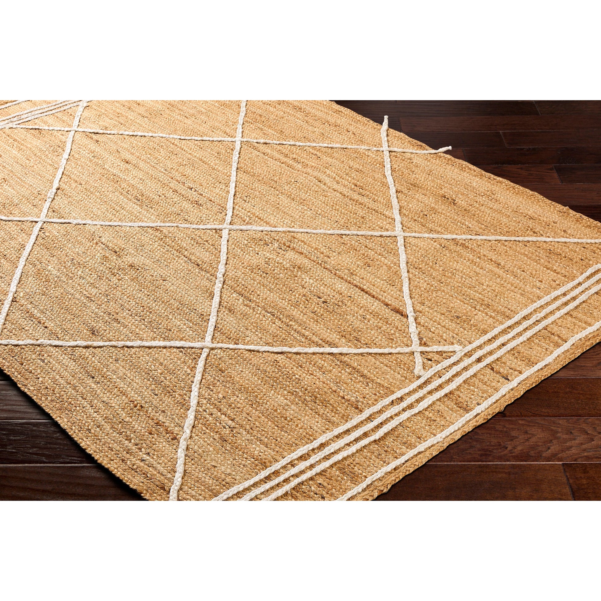 Luci UCI-2303 Indoor/Outdoor Rug by Livabliss in tan. Made from main: 100% jute in a unique style.
