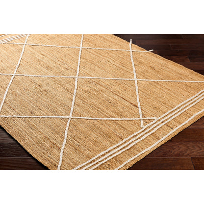 Luci UCI-2303 Indoor/Outdoor Rug by Livabliss in tan. Made from main: 100% jute in a unique style.
