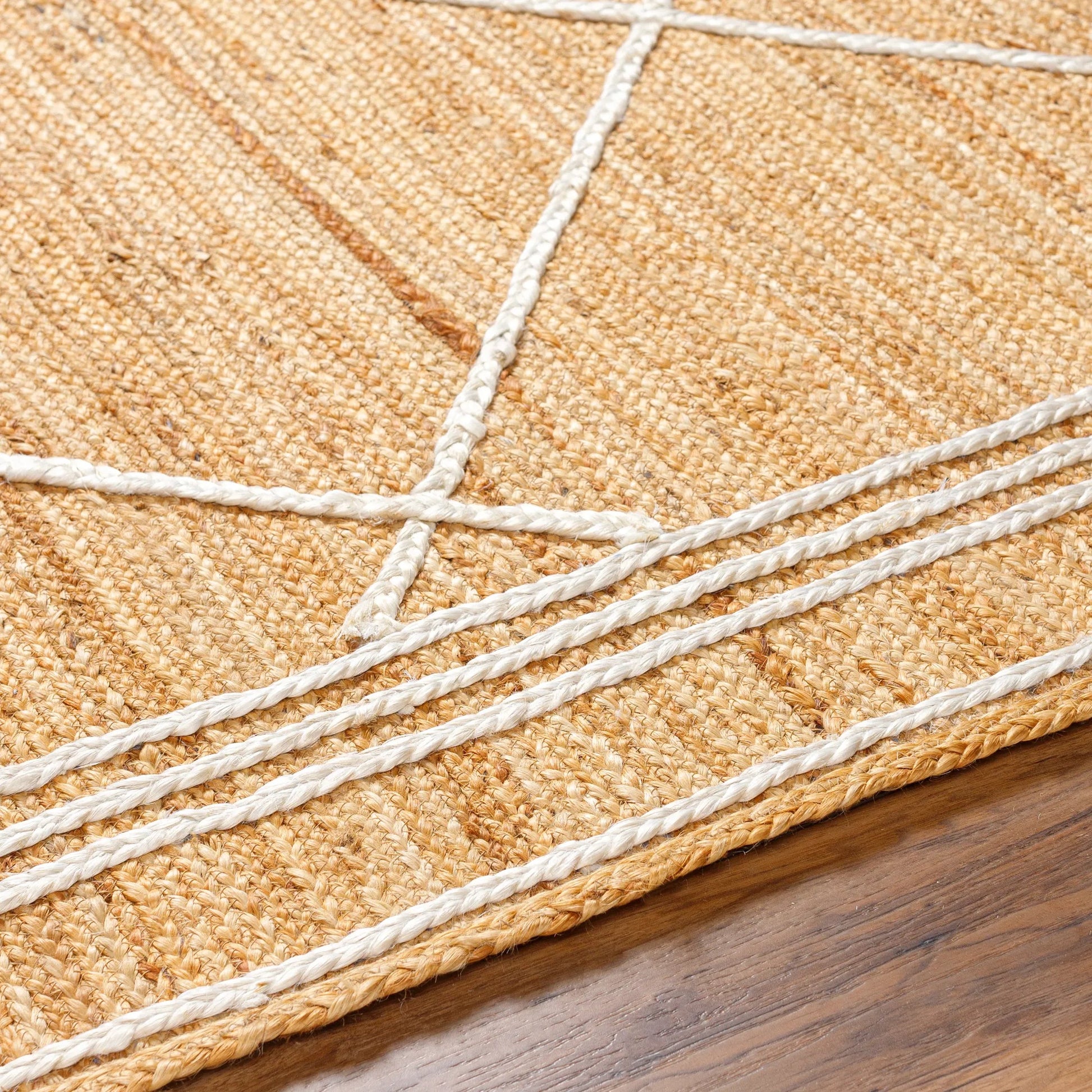 Luci UCI-2303 Indoor/Outdoor Rug by Livabliss in tan. Made from main: 100% jute in a unique style.